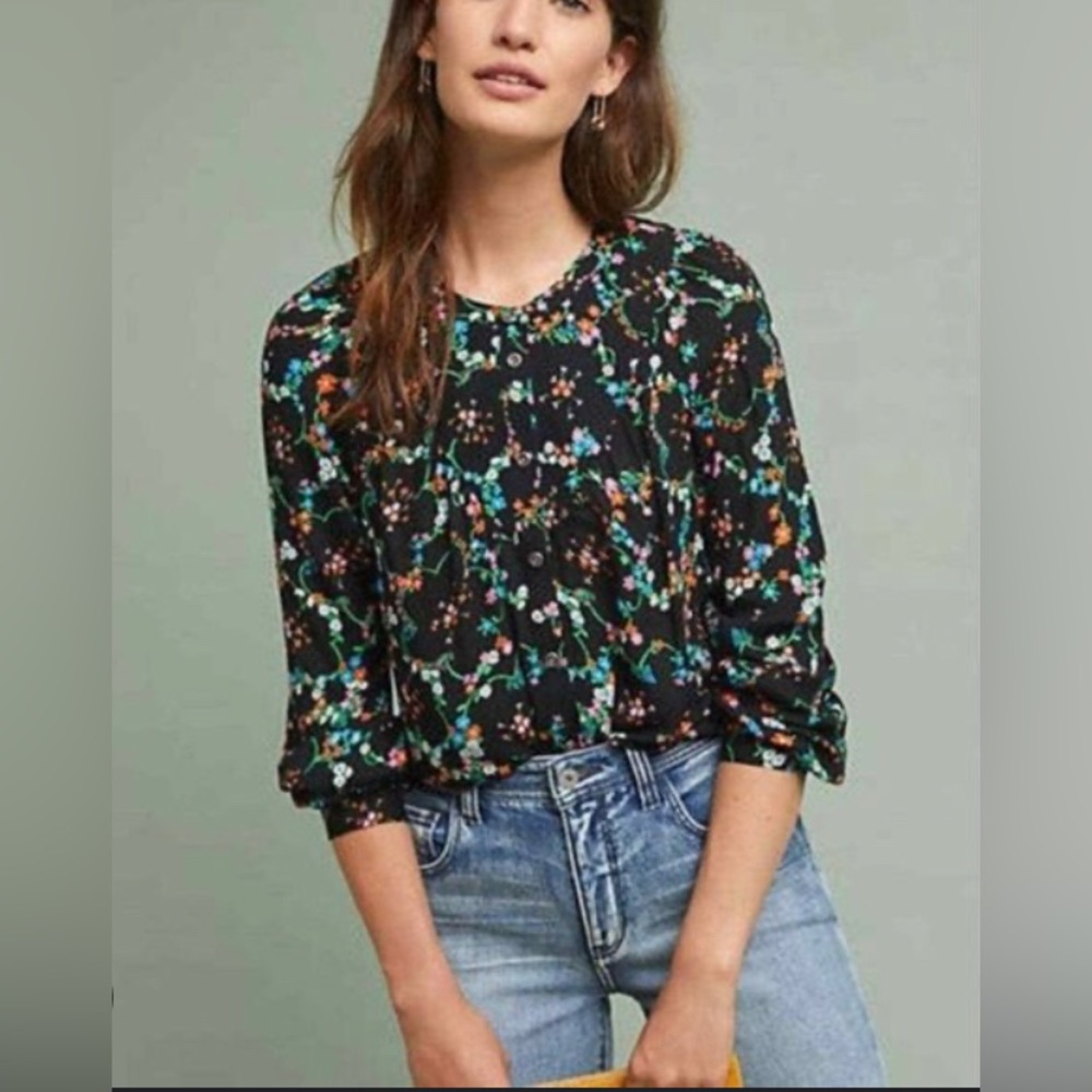 Anthropologie Maeve Avigon Floral Top Blouse